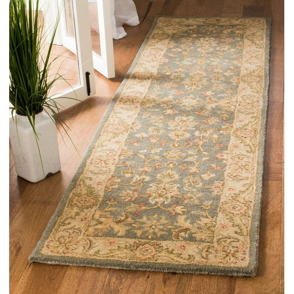 SAFAVIEH Antiquity Bethanie Traditional Wool Runner Rug, Blue/Beige, 2'3" x 8'