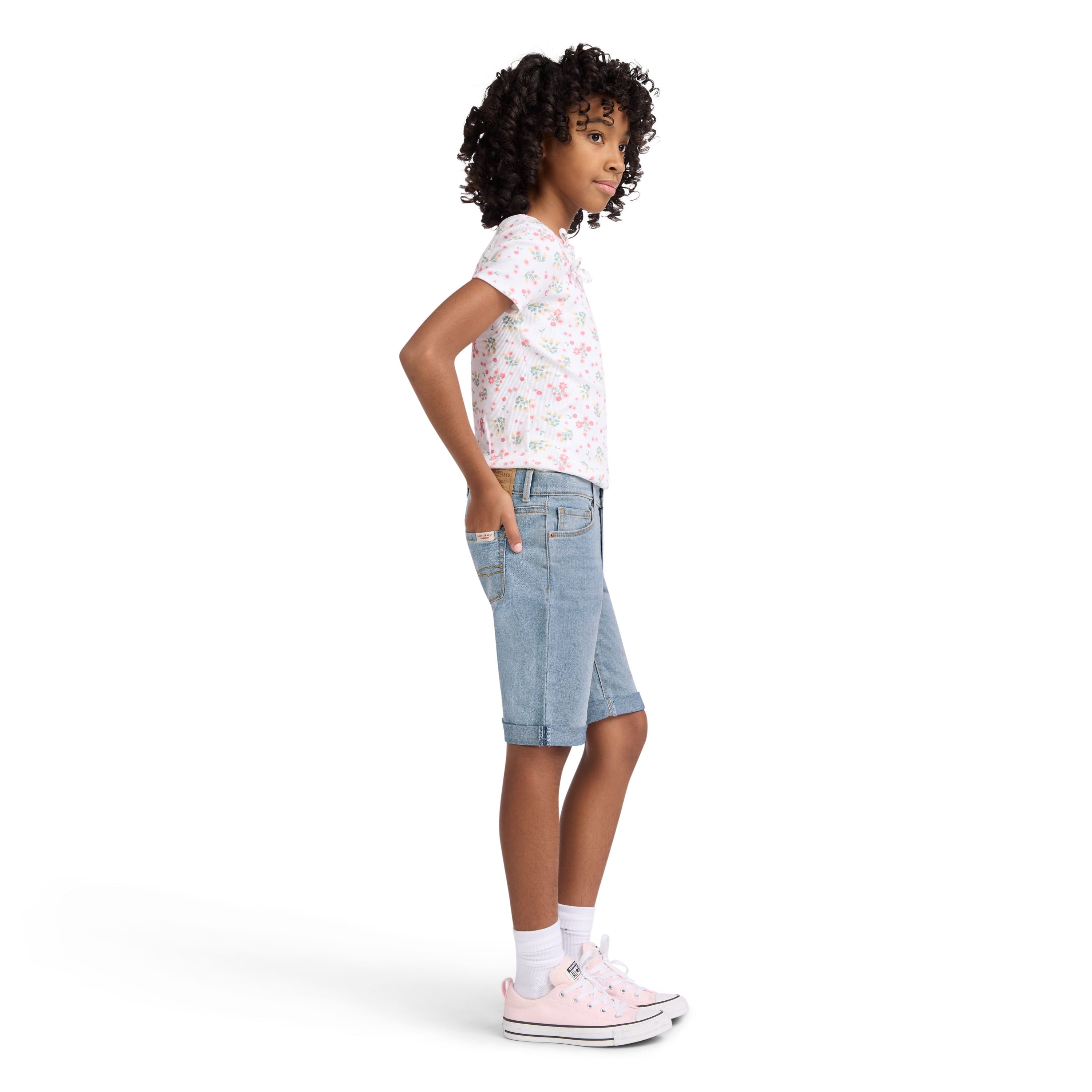 Levi Strauss Signature Girls Bermuda Denim Shorts, Sizes 5-18
