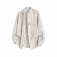 thumbnail image 2 of Men's Shirts Tie Dye Print Long Sleeve Turndown Collar Button Down Loose Casual Cardigan Tops With 2 Pockets (M, Khaki A), 2 of 4