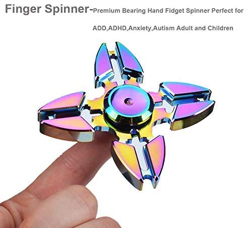 Rainbow Fidget 3 Hand Finger Spinner EDC Stress Focus Relaxing Kids Adult Toys