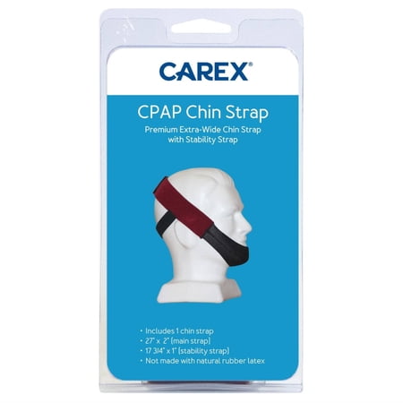 Carex CPAP Chin StabilityStrap for Sleep Apnea, Premium Extra Wide, Red, 1 Count