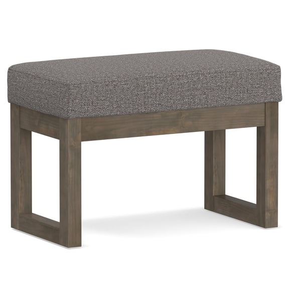 Trent Home 26" Tweed Fabric Ottoman Bench in Pebble Gray