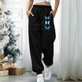 thumbnail image 2 of Pantalones estampados con bolsillos sueltos en la cintura elásticos informales para mujer a la moda Fridja  nalpqowj28352, 2 of 5