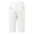 thumbnail image 5 of OSOLU Women Fashion Solid Color High Waist Pocket Button Casual Capri Pants Trousers Daily Relaxed Fit Breathable Workout Training Joggers Bottoms, 5 of 5