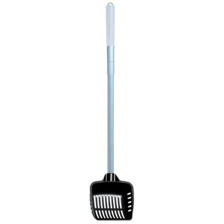 Cats Rule Stand Up and Scoop Telescoping Litter Scoop, Black and White