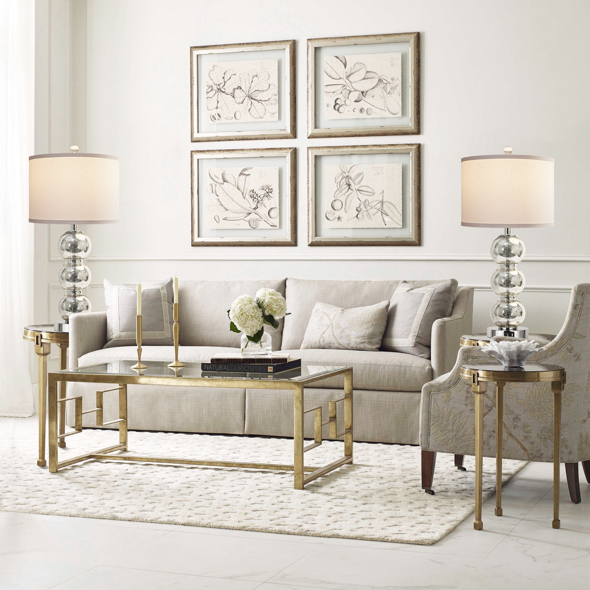 27" Glass Table Lamps Set of 2 for Bedroom Living Room Office (Bulbs Included)