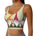 thumbnail image 2 of Daiia Christmas Card With Gnomes Printed Women's Sports Bra, Breathable Activewear Bra with U-Back Design and Removable Pads, Comfortable and Supportive for Yoga, Workout-XX-Large, 2 of 8