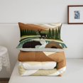 thumbnail image 5 of Manfei Wild Bear Twin Comforter Sets,Vintage Animals Bedding Set,Brown,Light Gray Reversible,2-Piece,1 Comforter and 1 Pillowcase, 5 of 7