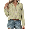 thumbnail image 4 of Qepwscx Plus Size Womens Long Sleeve Shirts Tops for Women V Neck Floral Print T Shirts Sweatshirt Casual Blouses Going Out Tops Basic Tees Top Business Tshirts Loose Fits for Women S-XXXXXL, 4 of 6