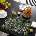thumbnail image 3 of Green Leaves Placemats Set of 12, Elegant Pastoral Summer Botanical Watercolor Placemats for Dining Table, Place Mats for Kitchen Tabletop, Waterproof Wipeable Dining Table Mats Set, 3 of 9