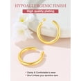 thumbnail image 6 of FOCALOOK Gold Plated Hoops Earrings for Women Stainless Steel Lightweight Chunky Round Thick Tube Open Hoop Huggie Earrings 40mm, 6 of 10