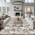 thumbnail image 3 of 5'x7' Area Rugs for Living Room Bedroom, Vintage Floral Washable Rug Carpet Runner Indoor Outdoor, Grey Spring Dandelion Plants Flower Botanical Non Slip Floor Mats Area Rug for Kitchen, Nursery, 3 of 8