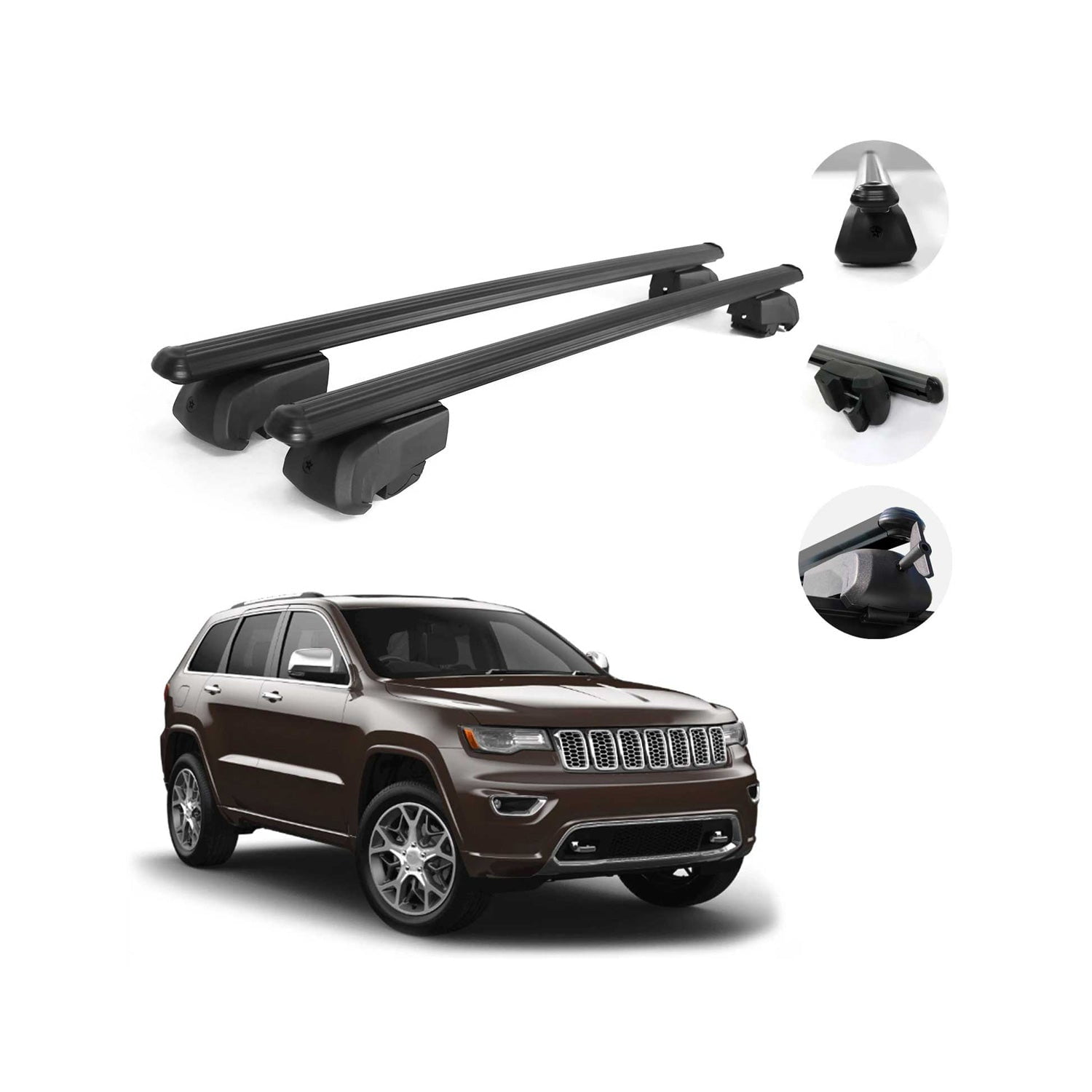Roof Rail Rack Cross Bars Alu. Luggage Carrier For JEEP Grand Cherokee
