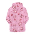 thumbnail image 2 of chaqlin Girls Axolotl Hoodies Size 14-16 Zip Up Hooded Jacket Cherry Print Long Sleeve Hooded Sweatshirt Lightweight Loose Drop Shoulder Cardigan with Pocket, 2 of 7