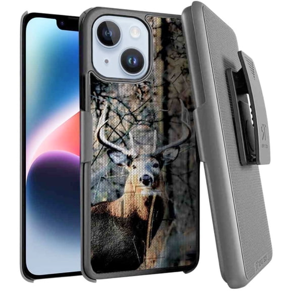 Apple iPhone 14 6.1" (2022) Rome Tech Shell Holster Combo Case - Camo Deer