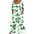 thumbnail image 3 of Cutuoiiu Womens Summer Floral Print Jumpsuit V-neck Back Zipper Wide Leg Pants with Pockets Gifts, 3 of 5