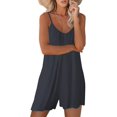 thumbnail image 2 of Combinaison Décontractée Sans Manches à Bretelles, Ample et Ajustable pour Femmes, Short Extensible, Barboteuse avec Poches, 2 of 4