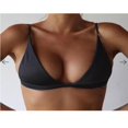thumbnail image 3 of Womens Summer Halter Bikini Top Sexy Triangle Padded Push Up Bra V-Neck Solid Spaghetti Strap Swimsuit Tops, 3 of 7