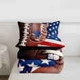 thumbnail image 5 of Erosebridal Kids Rugby Ball Games Queen Comforter Set,American Flag Pattern Monogrammed J Bedding Comforter Set,Reversible black,3-Piece, 5 of 7