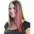thumbnail image 2 of Amscan Long Synthetic Hair Extension, 15", Red, Blue, White, 2 of 2