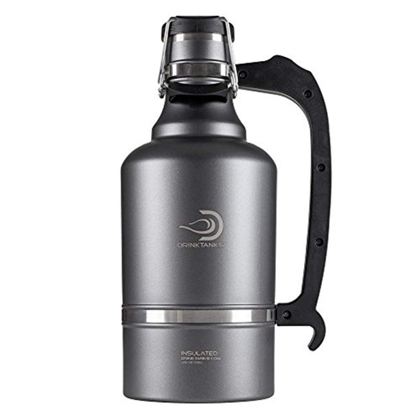 DrinkTanks Vacuum Insulated Stainless Steel Beer Growler, 128 oz