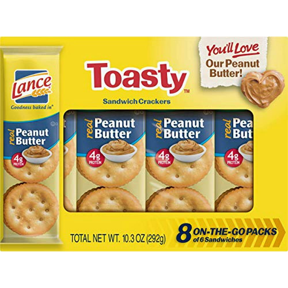 Lance Toasty, ToastChee, Cream Cheese & Chives or Honey Peanut Butter