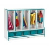 Jonti-Craft Toddler Coat Locker W/step - 5 Sections-Color:Purple,Option:With Tray