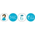 thumbnail image 2 of Darling Souvenir 190 Pcs Princess 6th Birthday Custom Stickers chocolate Candy Labels-Turquoise Blue, 2 of 2