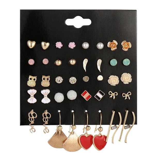 Imagen 2 de 20 Pares De Pendientes Y Cl&aacute;sicos Para Mujer, Pendientes Con Forma De Gota, Mixtos jinwen Aretes colgantes para mujer