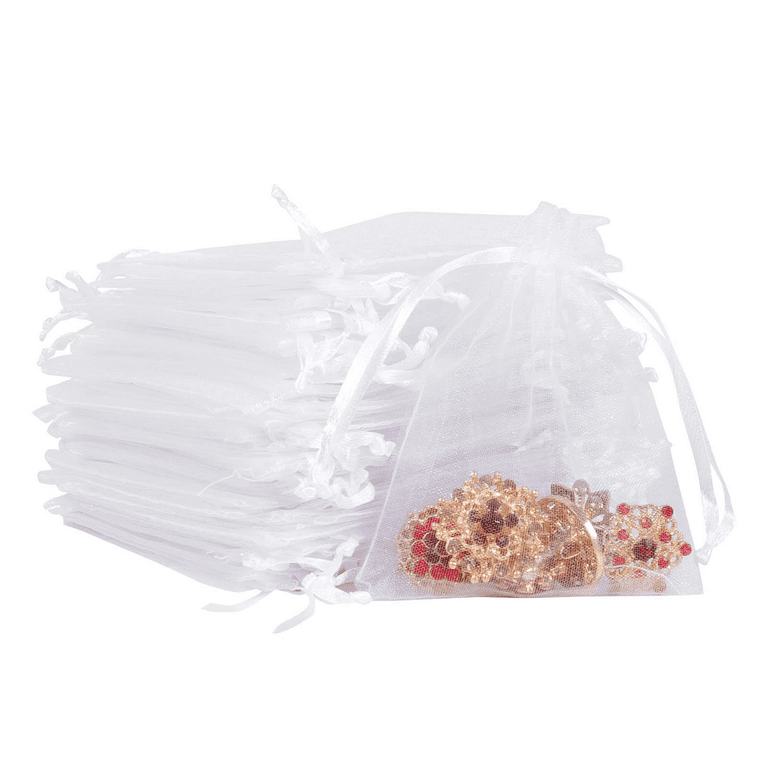 100PCS Organza Gift Candy Sheer Bags Mesh Jewelry Pouches