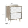thumbnail image 5 of Modway Vespera 2-Drawer Wood Nightstand with Tapered Legs in Oak/White, 5 of 9