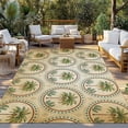thumbnail image 2 of Vintage Palm Trees Outdoor Rug for Patio/Deck/Porch, Non-Slip Large Area Rug 5 x 7 Ft, Summer Botanical Retro Watercolor Indoor Outdoor Rugs Washable Area Rugs, Reversible Camping Rug Carpet Runner, 2 of 8