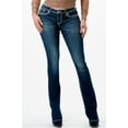 thumbnail image 2 of Grace in LA Women's Western Aztec Embroidered Pockets Stretch Bootcut Jeans (25, Blue), 2 of 3
