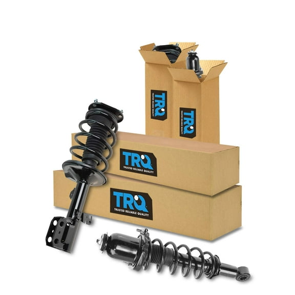 TRQ Front and Rear Strut & Coil Spring Assembly Set Driver & Passenger Sides Fits Select 03-08 Pontiac Vibe Toyota Matrix