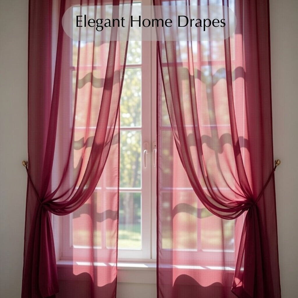 Sedona Designz 120 Inches Wide Sheer Voile Chiffon Fabric for Events - Burgundy