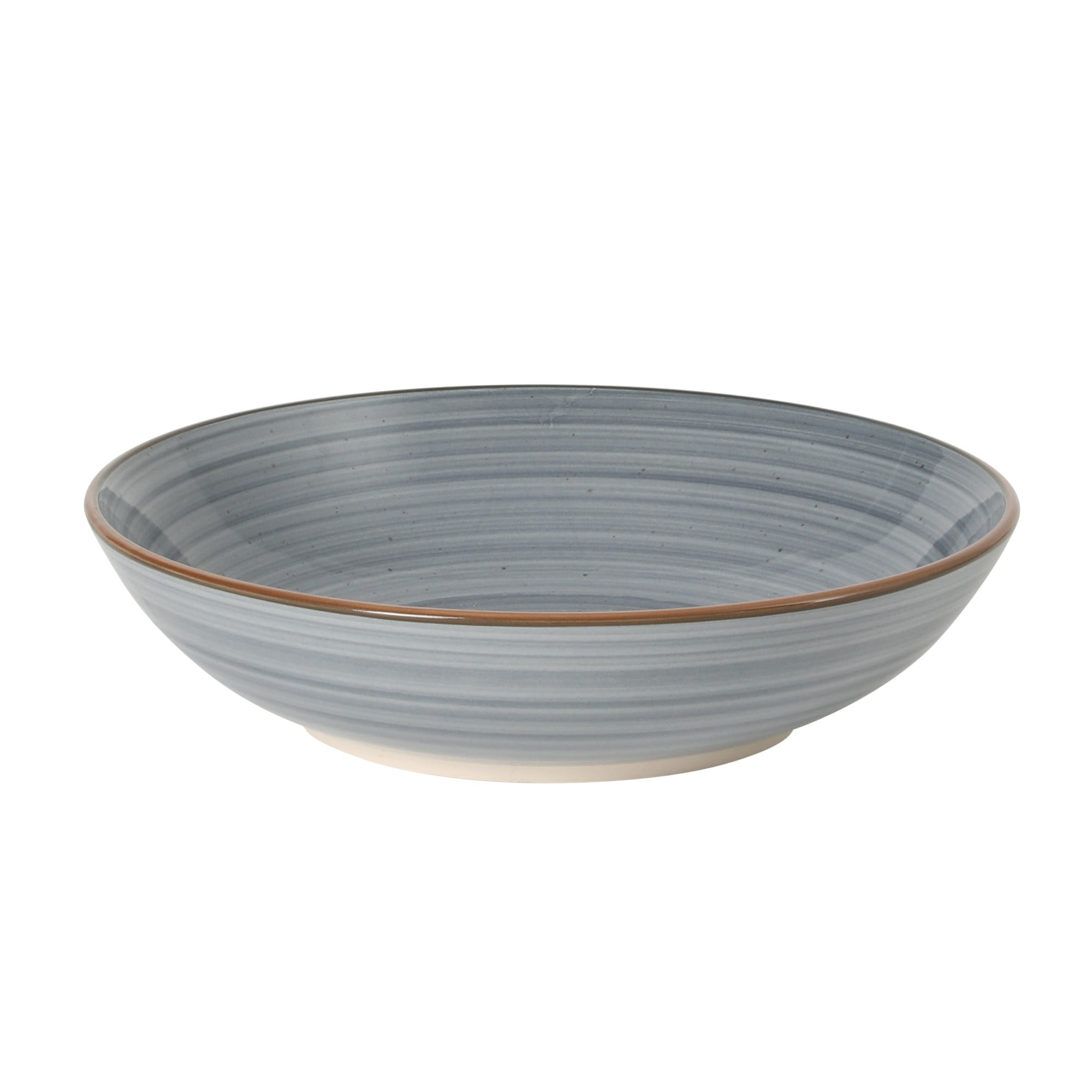 Gibson Home Stonebury 16 Piece Plates and Bowls Blue Dishes - Handpainted Stoneware Dinnerware Set - Service for 4