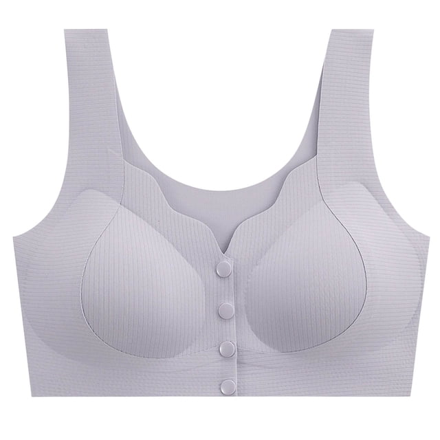 Timegard Front Closure Bras for Women No Underwire Full Coverage Back Smoothing Comfortable Everyday Bra