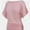 Pink, variant on Women's Solid Short Sleeve Boat Neck Dolman Top with Side Shirring Trendy Casual Loose Fit T-Shirt