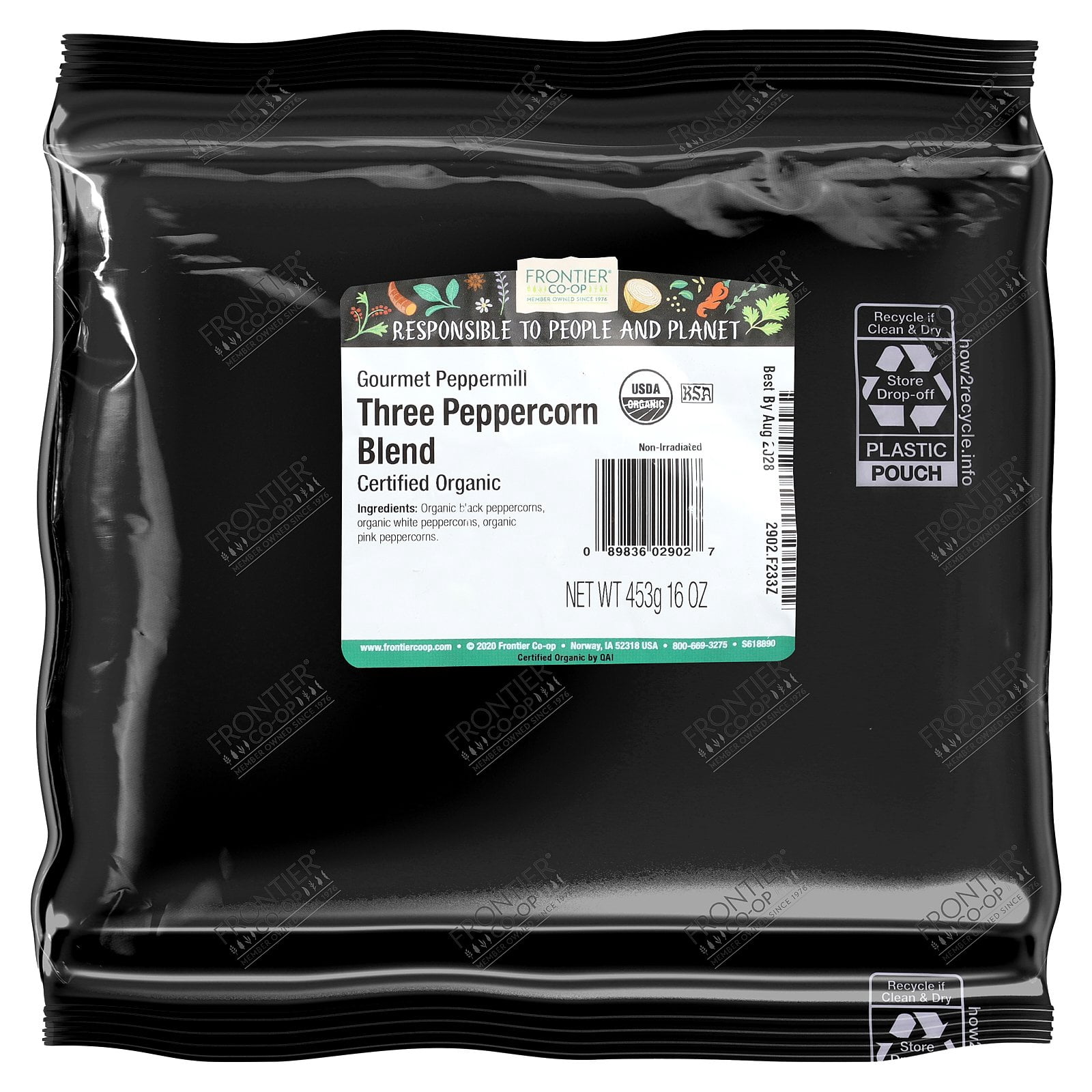 Frontier Co-op 2902 3-Pepper Peppermill Blend, Organic 1 lb.