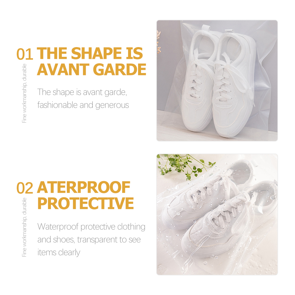 KAJNBN 12Pcs Shoe Bags for Traveling Transparent Plastic Moisture Free Storage for Frequent Travelers