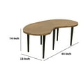 thumbnail image 6 of Industrial Kidney Bean Shaped Brass Top Coffee Table with Tapered Legs, Brass and Black, 6 of 6