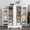 A-White, variant on ModFurne Modern White Pantry Cabinet with 1 Drawer, Adjustable Shelves, Sliding Doors