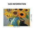 thumbnail image 2 of FUMJ Van Gogh Sunflower Black Cat Wooden Jigsaw Puzzle Challenging Difficult Wood Puzzles for Adults 1000 PCS, 2 of 6