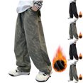 thumbnail image 4 of Gpaecead 4-13Y Winter Boys' Casual Fleece Lined Straight Leg Pants Sports Pants Black, 4 of 4