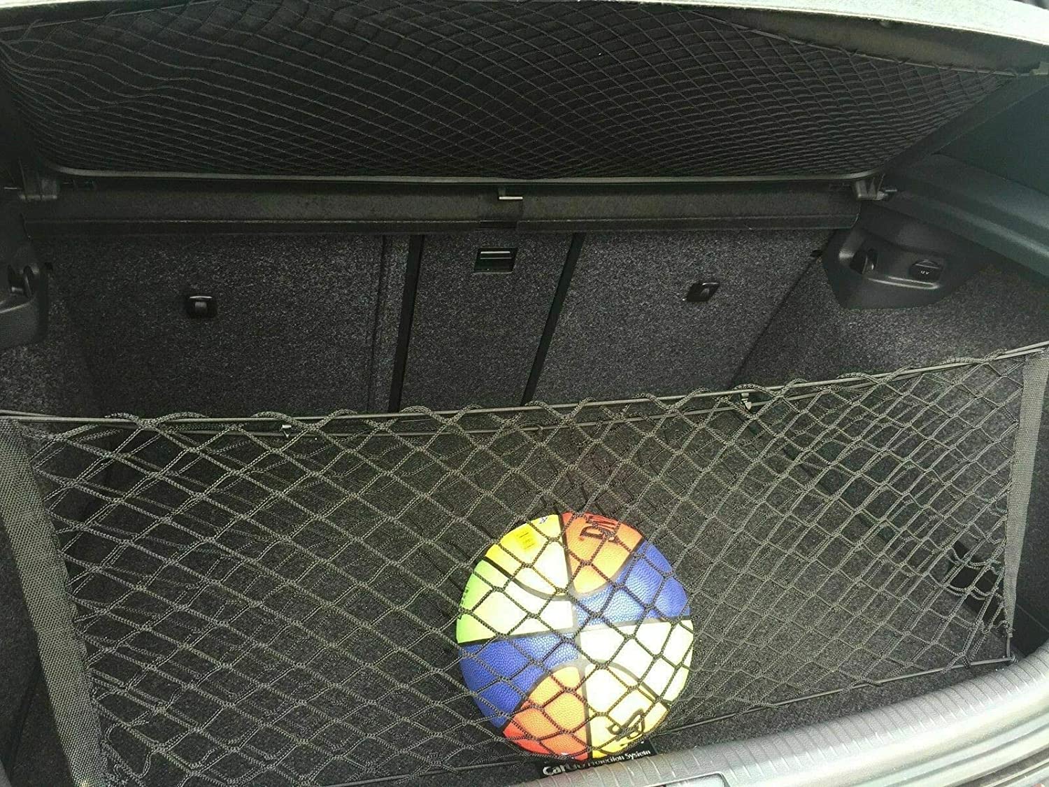 Envelope Style Trunk Cargo Net For VW Touareg 2011-2019 – Black Elastic Nylon, EAccessoriesUsa