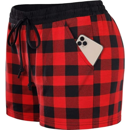 

SBYOJLPB Women s Shorts Fashion Womens Elastic Waist Soft Lounge Shorts Pockets Casual Pajama Shorts Special offers Red XXL