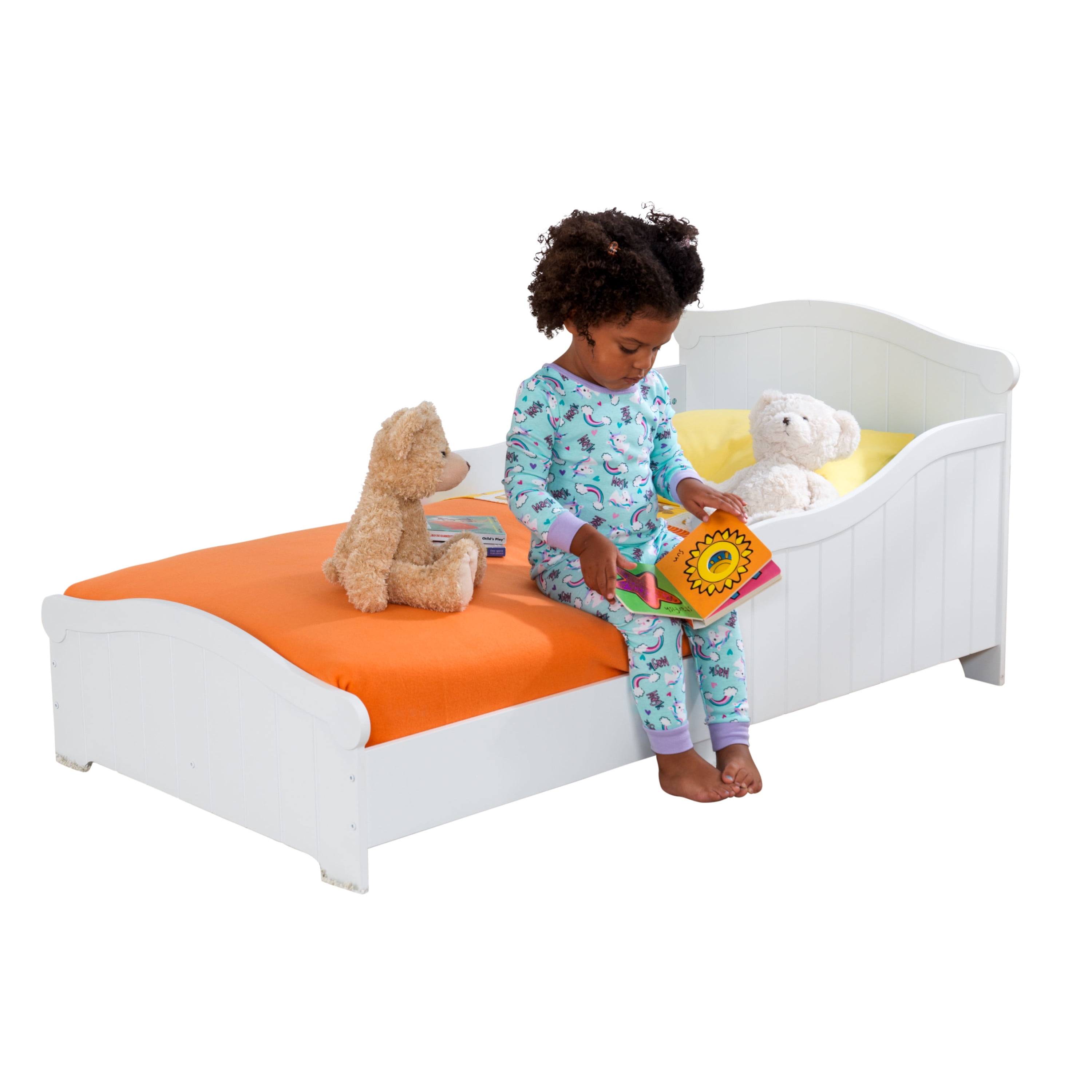 KidKraft Nantucket Wooden Toddler Bed with Side Rails, White