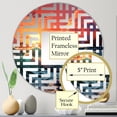thumbnail image 3 of Designart "Sunset on the Rainbow Beach" Ocean Maze Round Wall Mirror - Coastal Oval Printed Decorative Mirror - Multiple Color Options, 3 of 5