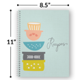 thumbnail image 4 of Gotcha Covered Softcover Recipe Dishes 8.5" x 11" Spiral Writing Notebook, 120 Recipe Pages, Durable Gloss Laminated Cover, White Wire-o Spiral. Made in the USA, 4 of 5