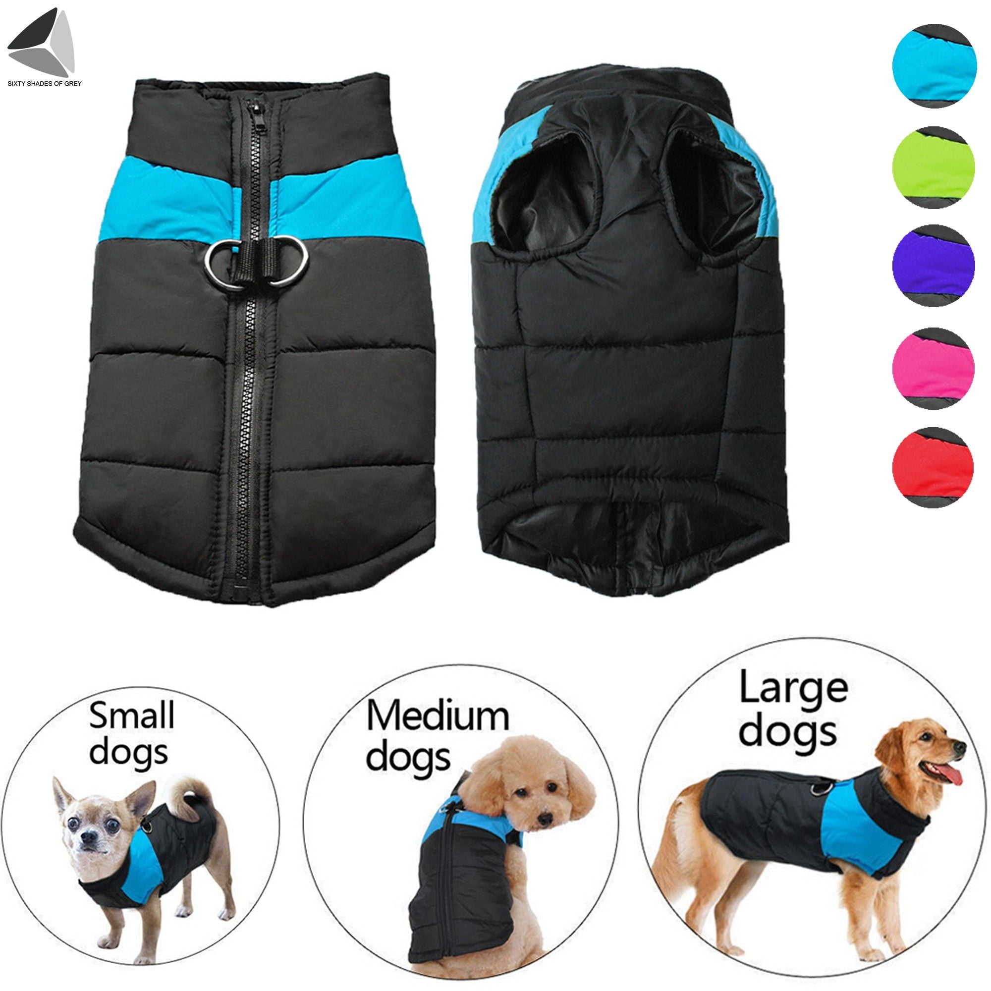 Reversible Windproof Warm Cotton Jacket Dog Clothes Outfit Vest for Small Medium Large Dogs with Harness Hole Idepet Winter Dog Coat XS, Blue
